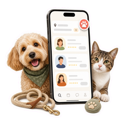Pawrent app with pet sitter profiles